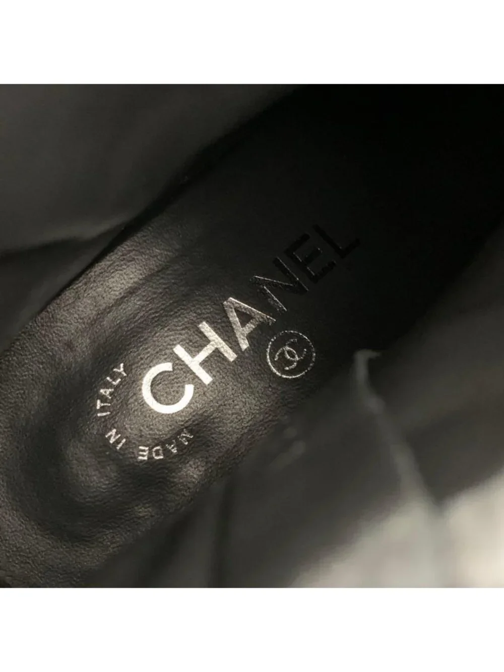 Chanel CC Logo Quilted Suede Chain Short Boots